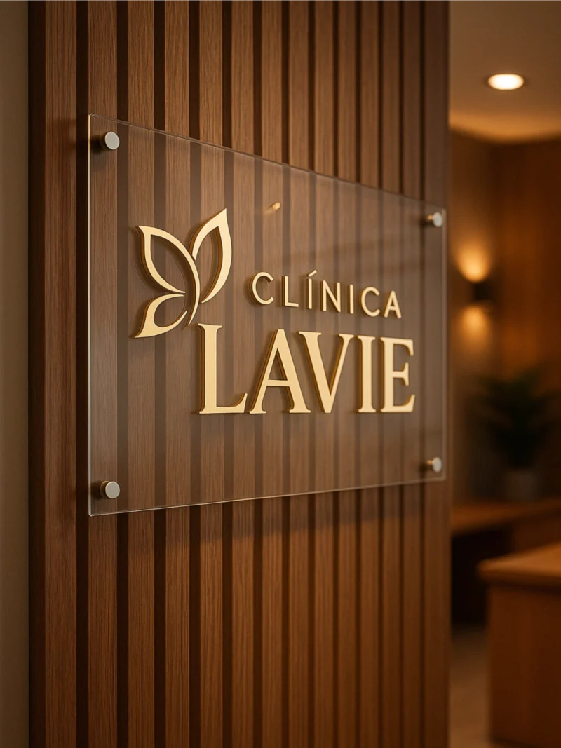 Placa Retangular com Logotipo em Acrílico