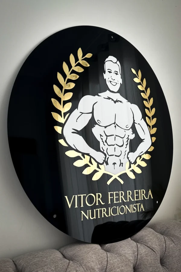 Placa Redonda com Logo em Acrílico sem LED - Imagem 2