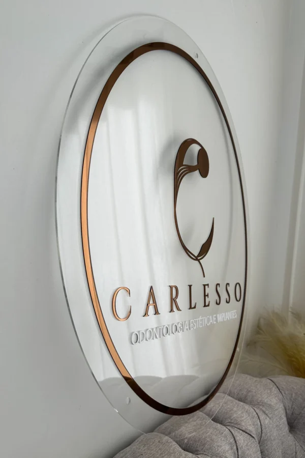 Placa Redonda com Logo em Acrílico sem LED - Imagem 4
