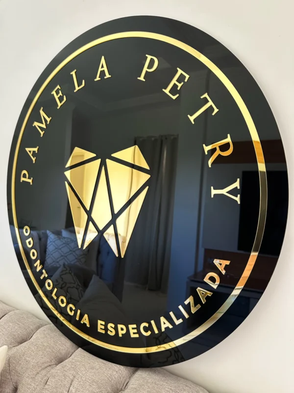 Placa Redonda com Logo em Acrílico sem LED - Imagem 5