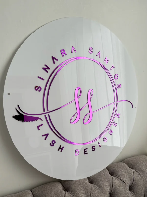 Placa Redonda com Logo em Acrílico sem LED - Imagem 6