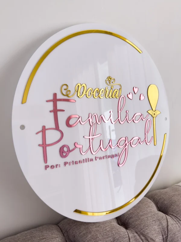 Placa Redonda com Logo em Acrílico sem LED - Imagem 7