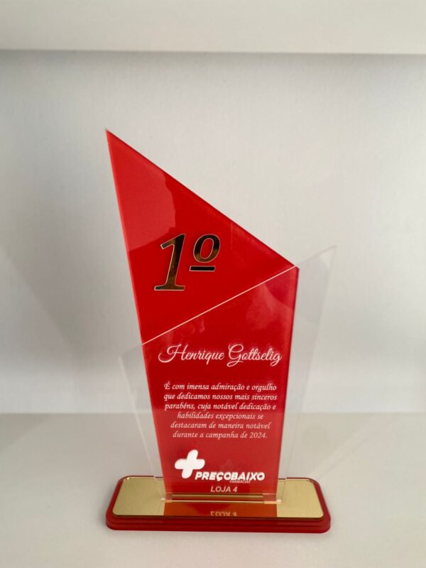 Troféu em acrílico personalizado a laser com impressão UV - Imagem 9